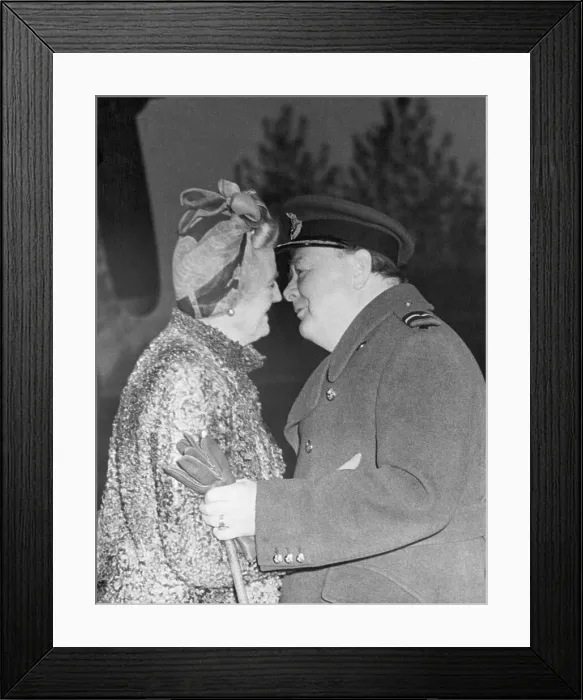 Framed Print : Winston and Clementine Churchill Kissing Framed Print : Winston and Clementine Churchill Kissing