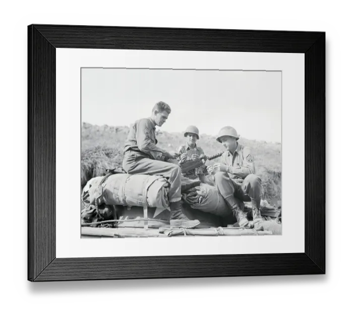 Framed Print : US Soldiers Playing Cards During Break in Fighting Framed Print : US Soldiers Playing Cards During Break in Fighting