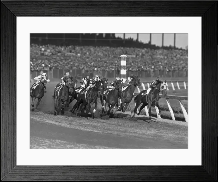 Framed Print : Horses Running on a Track