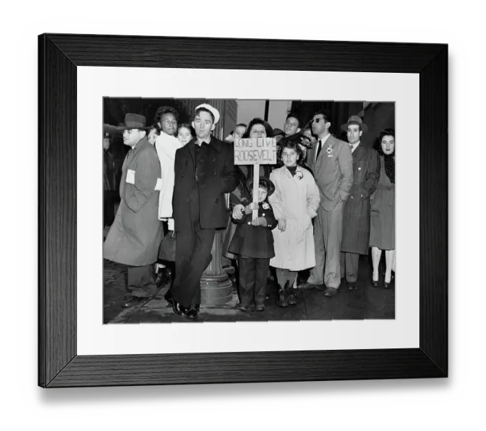 Framed Print : Waiting for President Roosevelt Framed Print : Waiting for President Roosevelt