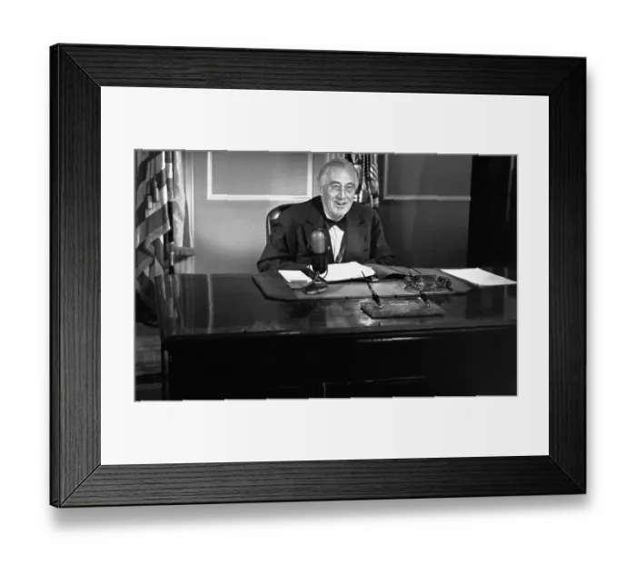 Framed Print : FDR Ready to Broadcast to Nation Framed Print : FDR Ready to Broadcast to Nation