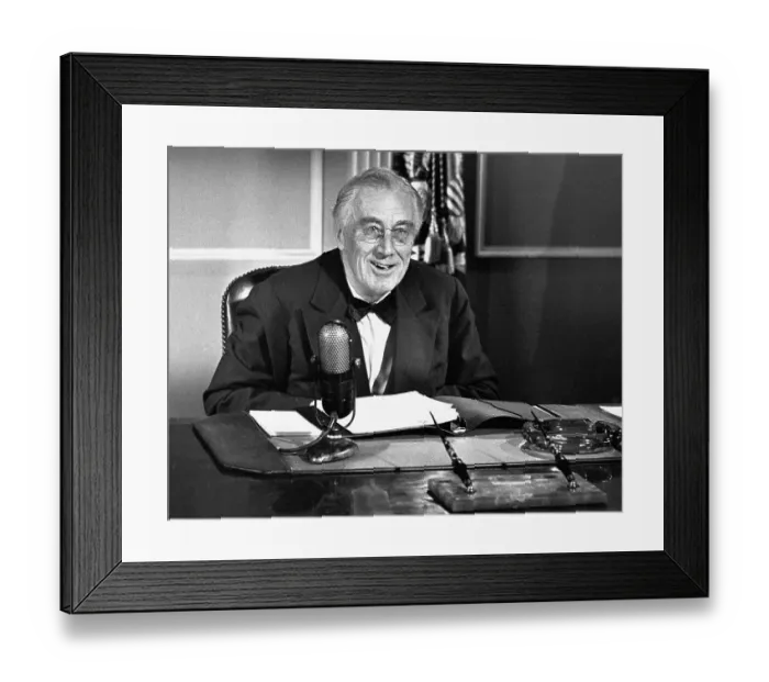 Framed Print : Franklin Delano Roosevelt Gives Radio Address