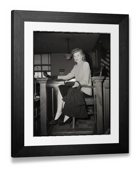 Framed Print : Lucille Ball Seated in Courtroom Framed Print : Lucille Ball Seated in Courtroom
