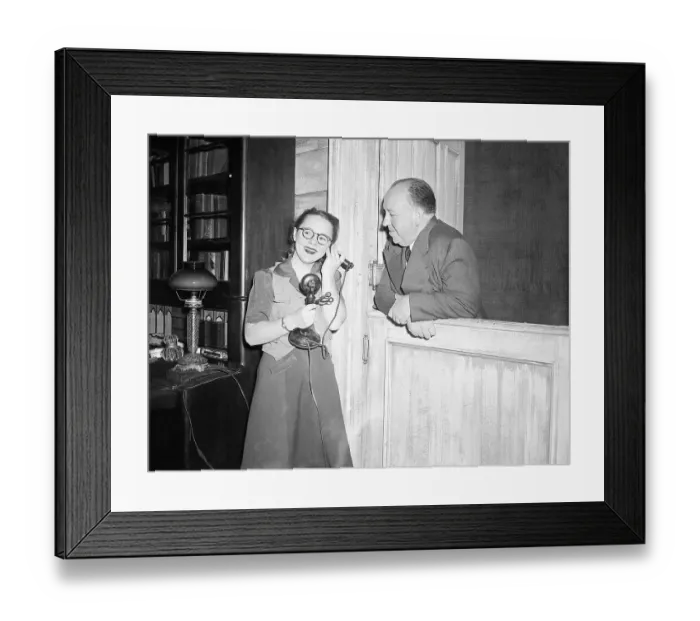 Framed Print : Patricia Hitchcock and Alfred Hitchcock Framed Print : Patricia Hitchcock and Alfred Hitchcock