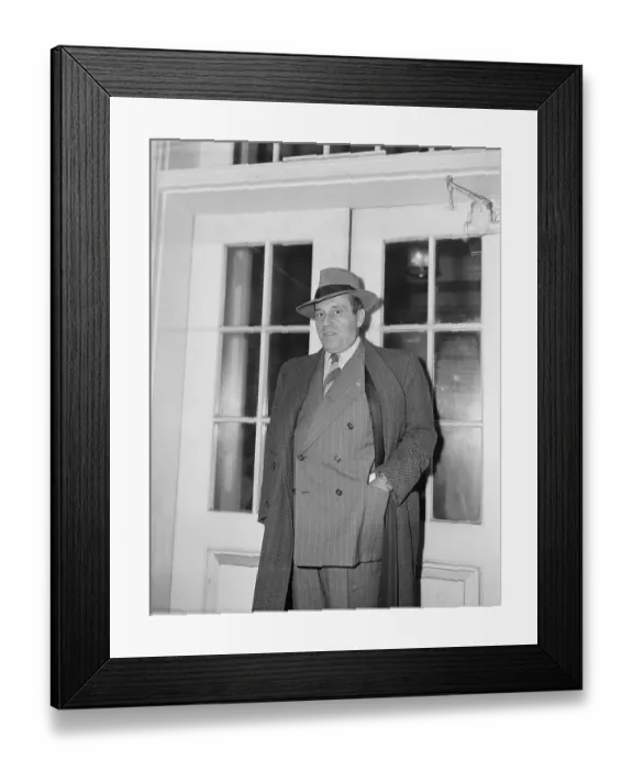 Framed Print : Generoso Pope Posing in Overcoat and Hat Framed Print : Generoso Pope Posing in Overcoat and Hat