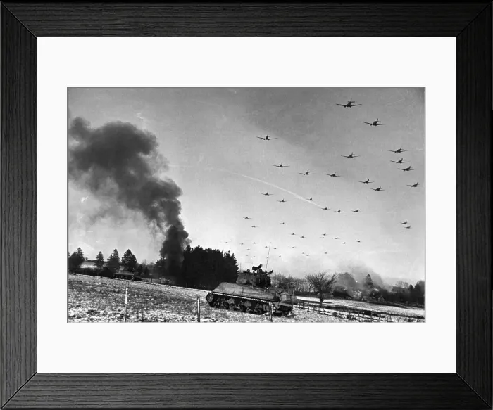 Framed Print : Smoke Billowing From Bomb Hits On Yard Framed Print : Smoke Billowing From Bomb Hits On Yard