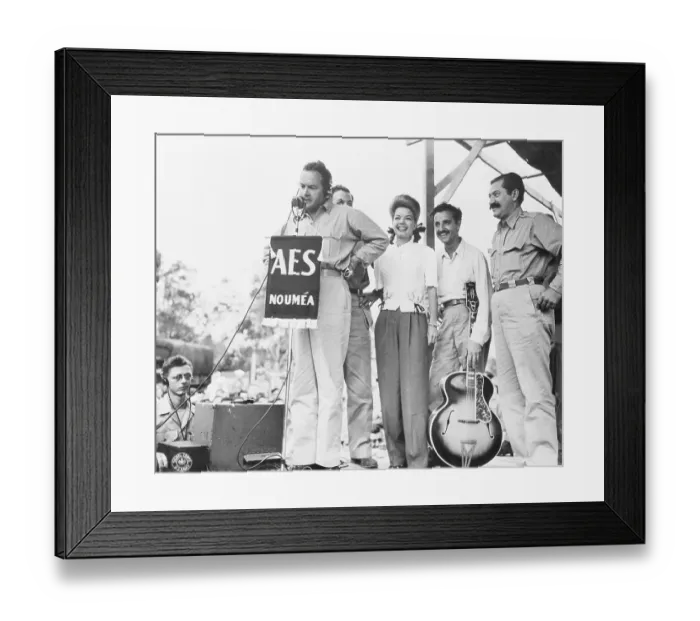 Framed Print : Bob Hope Jests with the Radio Operator
