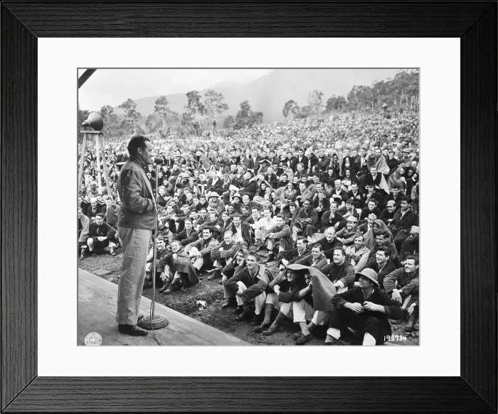 Framed Print : Bob Hope Performing For The U.S. Troops Framed Print : Bob Hope Performing For The U.S. Troops
