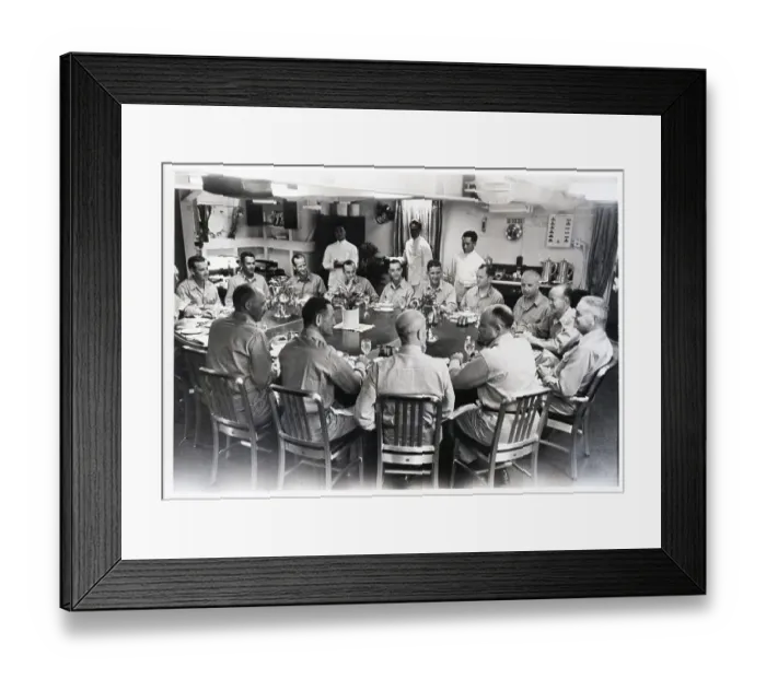 Framed Print : Admiral Halsey And His Staff Eating Framed Print : Admiral Halsey And His Staff Eating