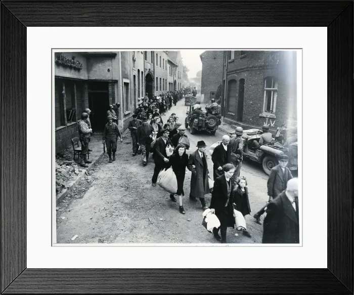 Framed Print : Residents Evacuate German Town Framed Print : Residents Evacuate German Town