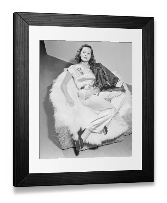 Framed Print : Gene Teirney In Pajama Suit Framed Print : Gene Teirney In Pajama Suit