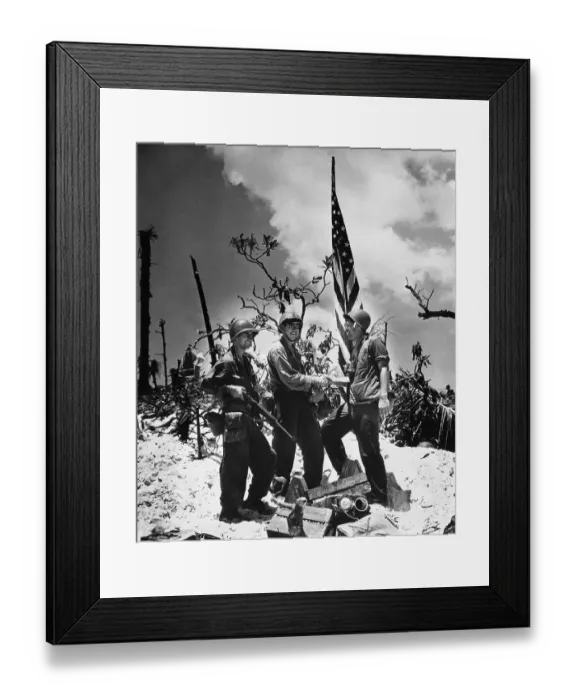 Framed Print : Old Glory Over Angaur Island Framed Print : Old Glory Over Angaur Island