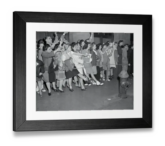 Framed Print : Girls Cheering For Frank Sinatra Framed Print : Girls Cheering For Frank Sinatra