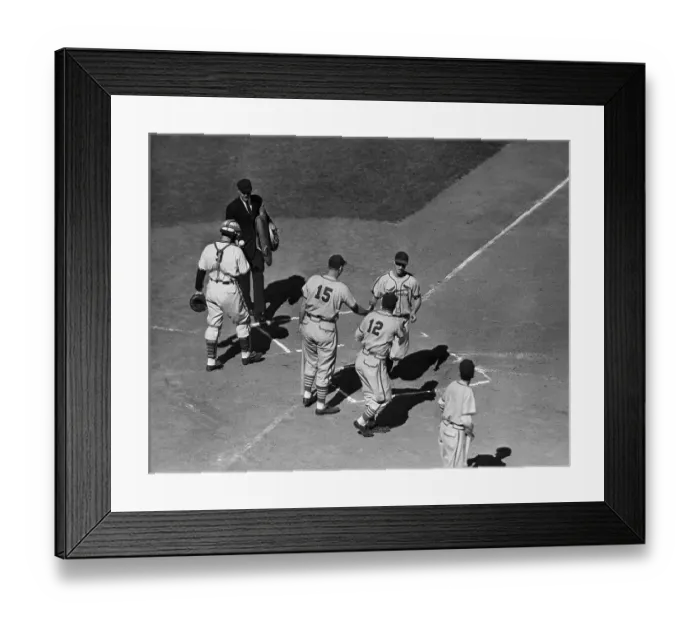 Framed Print : Cardinals Player Crosses Home In World S Framed Print : Cardinals Player Crosses Home In World S