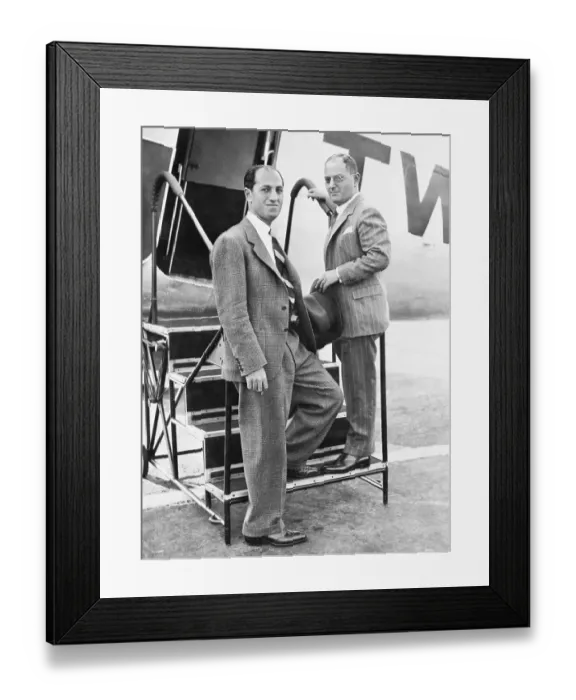 Framed Print : Gershwin Brothers Stepping onto TWA Airplane Framed Print : Gershwin Brothers Stepping onto TWA Airplane