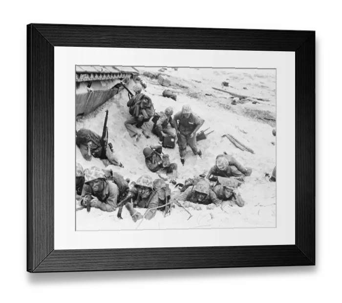 Framed Print : Soldiers in Taking Cover in Shell Hole Framed Print : Soldiers in Taking Cover in Shell Hole