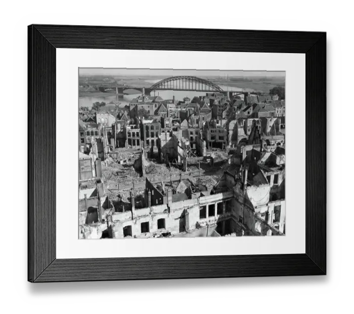 Framed Print : Aerial View of War Torn Buildings in Nijmegen Framed Print : Aerial View of War Torn Buildings in Nijmegen