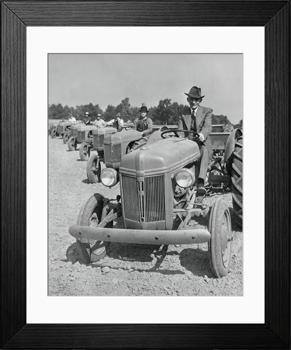 Framed Print : Henry Ford and Farmers Riding Ford Tractors Framed Print : Henry Ford and Farmers Riding Ford Tractors