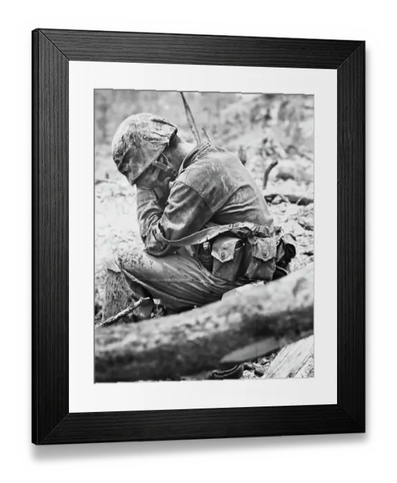 Framed Print : Marine in Despair Framed Print : Marine in Despair