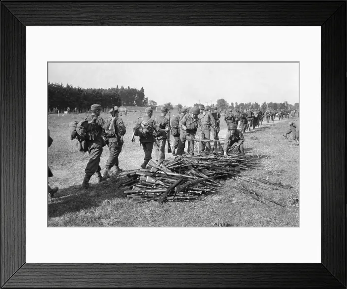 Framed Print : Germans Surrendering To American Troops Framed Print : Germans Surrendering To American Troops