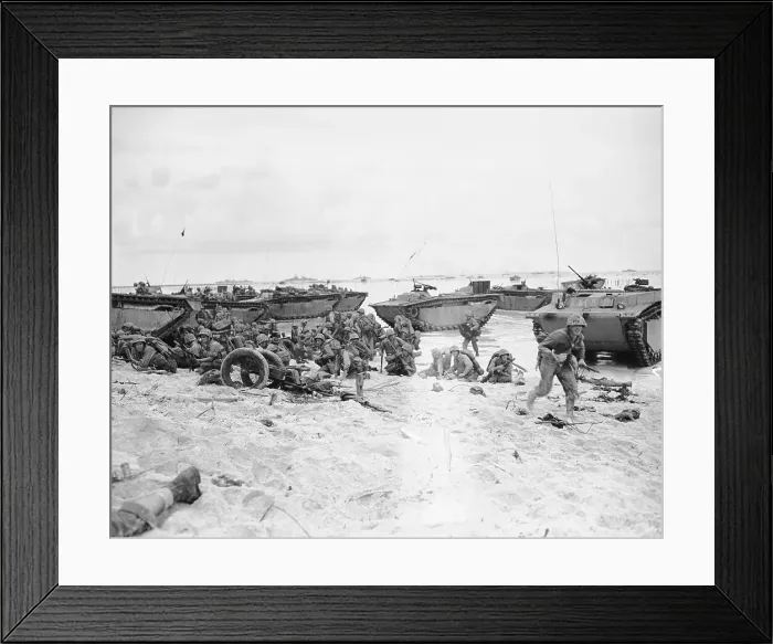 Framed Print : Marine Soldiers on Peleliu Island Framed Print : Marine Soldiers on Peleliu Island