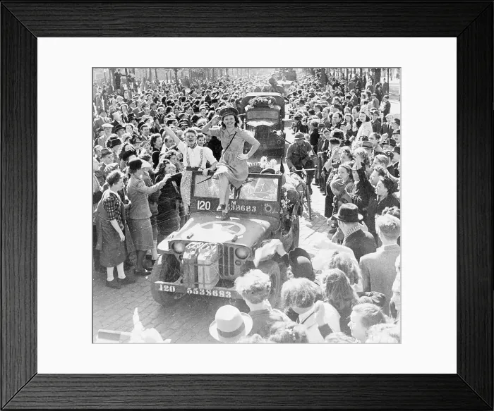 Framed Print : Parade of Allied Troops Through Brussels Framed Print : Parade of Allied Troops Through Brussels