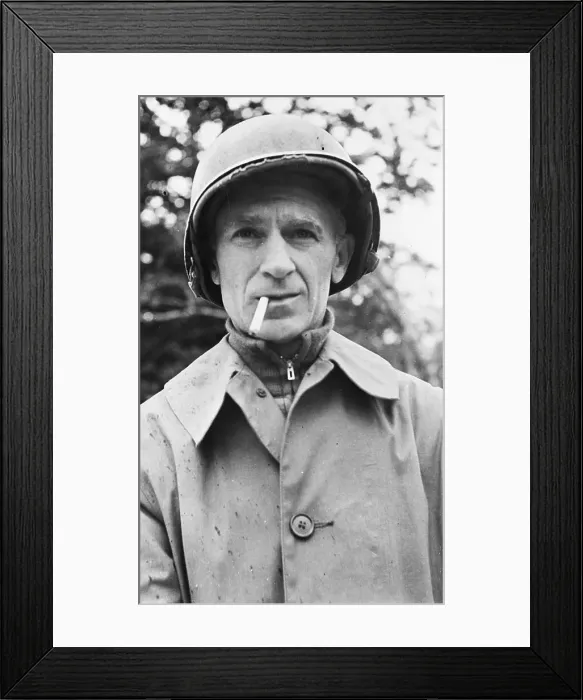 Framed Print : Ernie Pyle Wearing Helmet Framed Print : Ernie Pyle Wearing Helmet