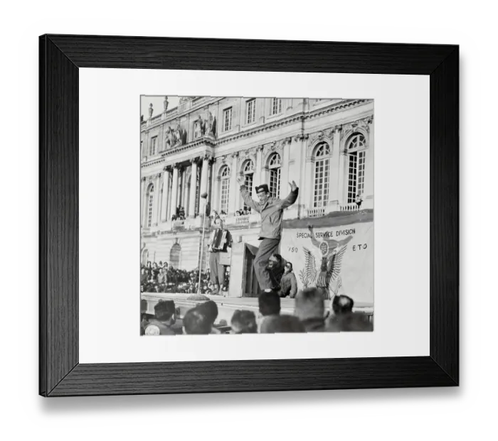 Framed Print : Fred Astaire Performing for Soldiers in France Framed Print : Fred Astaire Performing for Soldiers in France