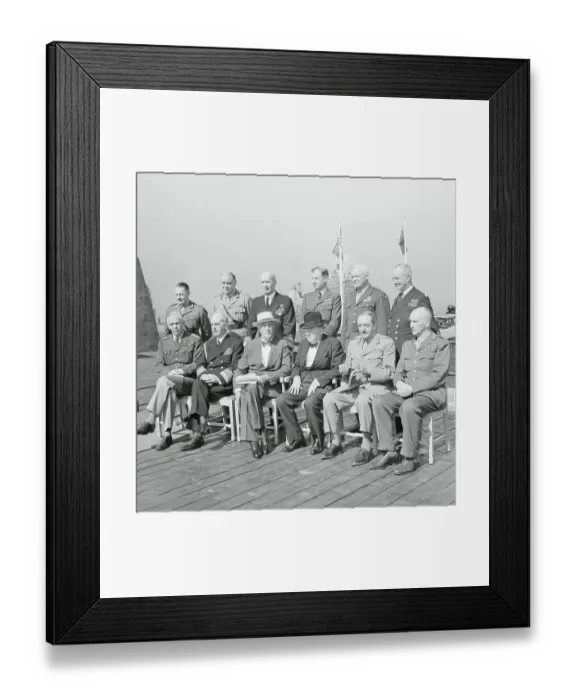 Framed Print : Winston Churchill with Franklin Roosevelt and Others Framed Print : Winston Churchill with Franklin Roosevelt and Others