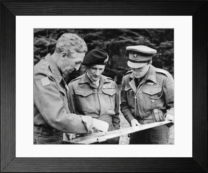 Framed Print : Allied Military Leaders Studying a Map Framed Print : Allied Military Leaders Studying a Map