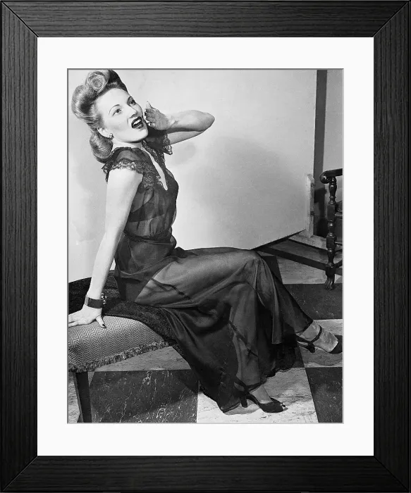 Framed Print : Negligee Model Yawning Framed Print : Negligee Model Yawning