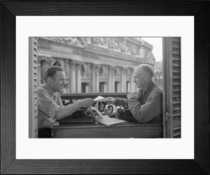 Framed Print : Hal Royle and Enrie Pyle Sit at Typewriter Framed Print : Hal Royle and Enrie Pyle Sit at Typewriter