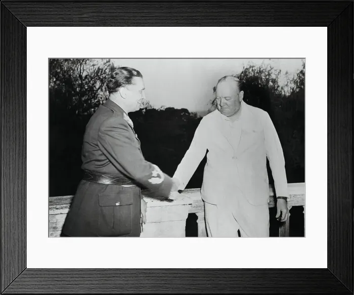 Framed Print : Winston Churchill Greeting Marshal Tito Framed Print : Winston Churchill Greeting Marshal Tito