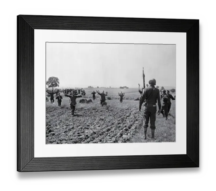 Framed Print : Germans Surrendering to Sergeant Dows Framed Print : Germans Surrendering to Sergeant Dows