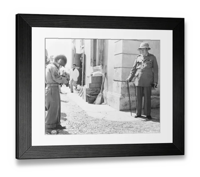 Framed Print : Winston Churchill Poses For Photograph Framed Print : Winston Churchill Poses For Photograph