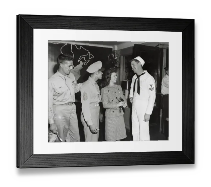 Framed Print : Actress Shirley Temple Chatting with Soldiers at Penn Station Framed Print : Actress Shirley Temple Chatting with Soldiers at Penn Station