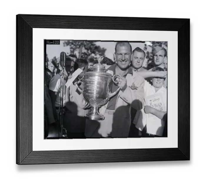 Framed Print : Bob Hamilton Holds Wanamaker Trophy Framed Print : Bob Hamilton Holds Wanamaker Trophy