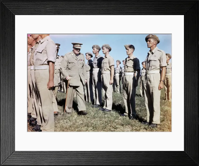 Framed Print : Winston Churchill Inspecting Troops Framed Print : Winston Churchill Inspecting Troops