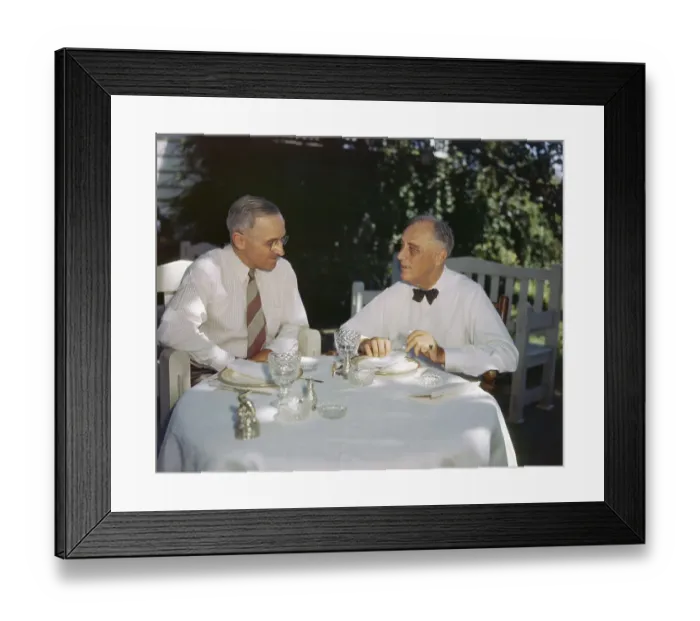 Framed Print : Harry Truman and Franklin Roosevelt Conversing Framed Print : Harry Truman and Franklin Roosevelt Conversing