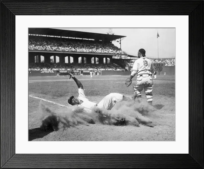 Framed Print : Josh Gibson Sliding Into Home Framed Print : Josh Gibson Sliding Into Home