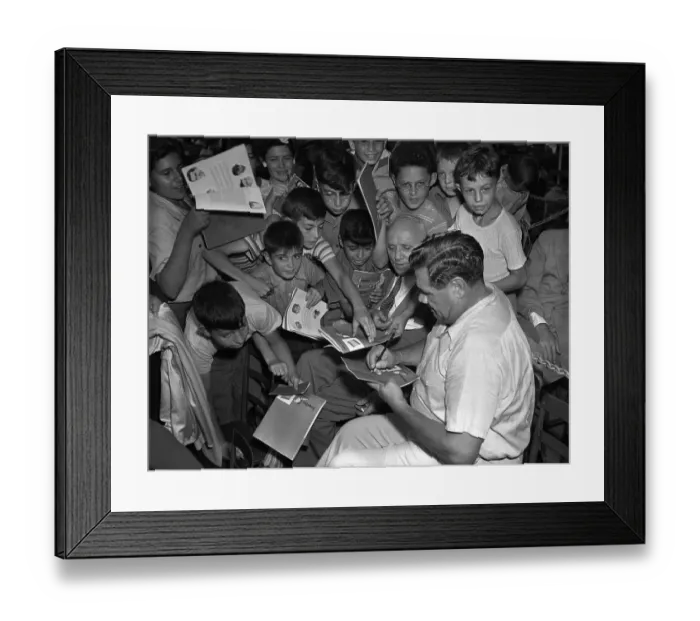 Framed Print : Babe Ruth Signing Autographs Framed Print : Babe Ruth Signing Autographs