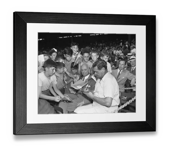 Framed Print : Babe Ruth Signing Autographs Framed Print : Babe Ruth Signing Autographs
