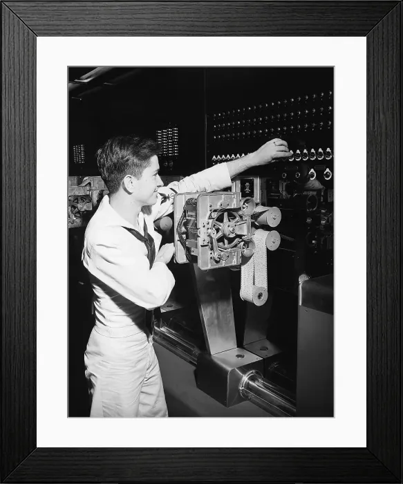 Framed Print : Durand White with Early IBM Computer Framed Print : Durand White with Early IBM Computer