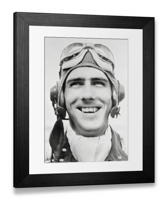 Framed Print : Close up Portrait of Pilot Thomas McGuire Framed Print : Close up Portrait of Pilot Thomas McGuire