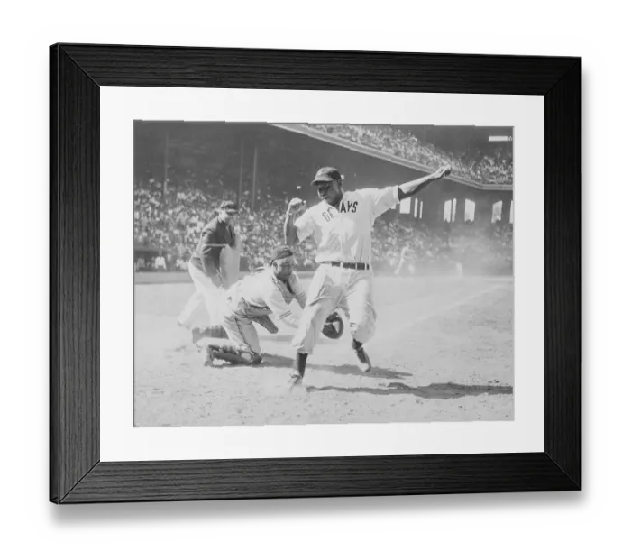 Framed Print : Josh Gibson Being Tagged Out at Home Plate Framed Print : Josh Gibson Being Tagged Out at Home Plate
