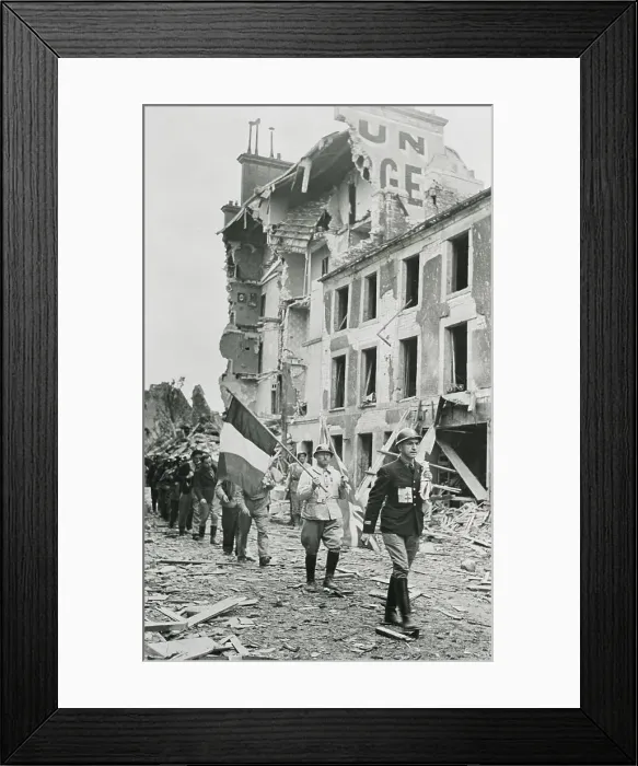 Framed Print : Marching Through Ruined Village Framed Print : Marching Through Ruined Village