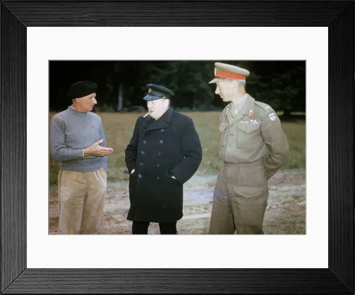 Framed Print : Winston Churchill Speaking with Bernard Montgomery Framed Print : Winston Churchill Speaking with Bernard Montgomery