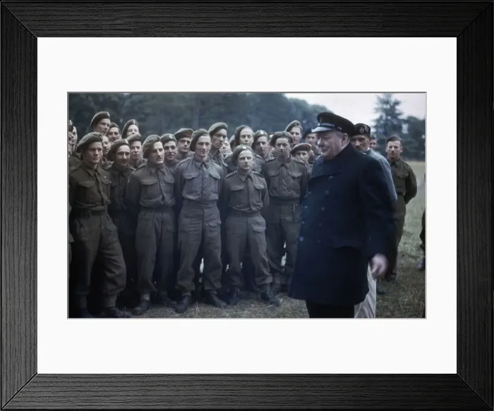 Framed Print : Churchill Speaks to D-Day Veterans Framed Print : Churchill Speaks to D-Day Veterans