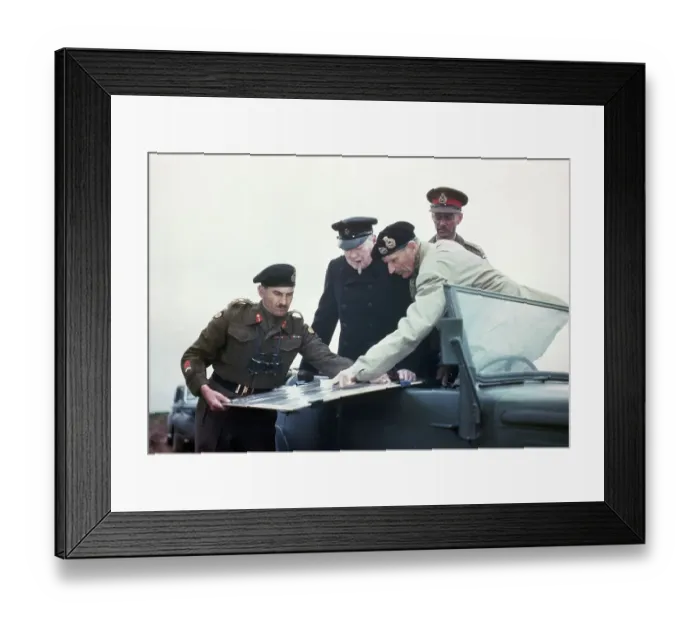 Framed Print : Churchill and Generals Studying Maps Framed Print : Churchill and Generals Studying Maps