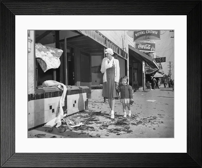 Framed Print : Woman W / Bandaged Arm & Head Walking Framed Print : Woman W / Bandaged Arm & Head Walking